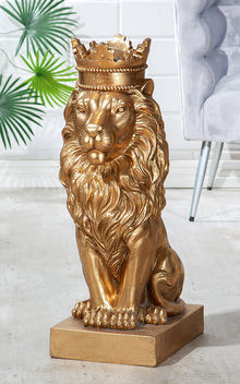 Skulptur Löwe "Könige der Tiere" – Gold mit metallischer Optik | CASA ROMANO