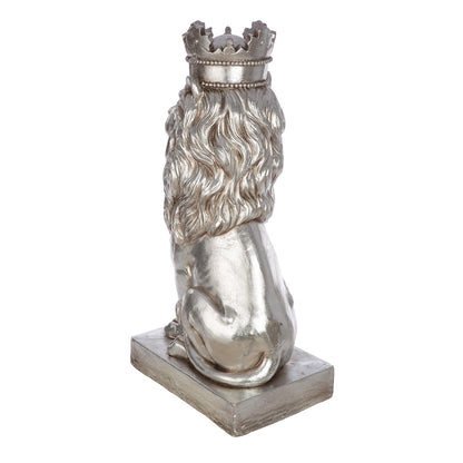 Skulptur Löwe "Könige der Tiere" – Silber mit metallischer Optik