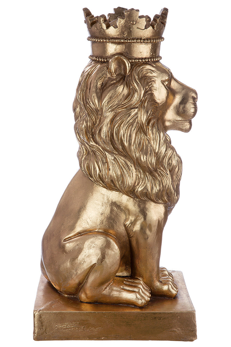Skulptur Löwe "Könige der Tiere" – Gold mit metallischer Optik