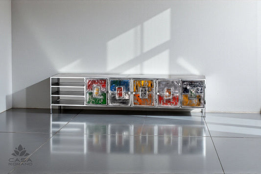 Lowboard „PopArt“ – Metall & Farbe im Urban-Design