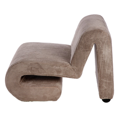 Moderner Design-Sessel „Poltrana“ aus Cordstoff – Beige (86×59×67 cm) | CASA ROMANO