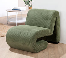 Design-Sessel „Poltrana“ aus Cord – Grün (86×59×67 cm) | CASA ROMANO