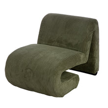 Design-Sessel „Poltrana“ aus Cord – Grün (86×59×67 cm) | CASA ROMANO