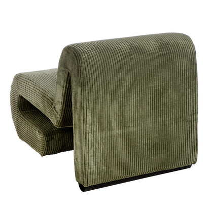 Moderner Design-Sessel „Poltrana“ aus Cordstoff – Grün (86×59×67 cm) | CASA ROMANO