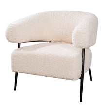 Design Sessel „Torano“ Bouclé Stoff Weiß – Moderner Loungesessel | CASA ROMANO