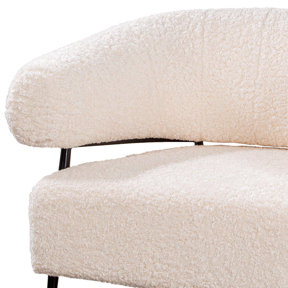 Design Sessel „Torano“ Bouclé Stoff Weiß – Moderner Loungesessel | CASA ROMANO