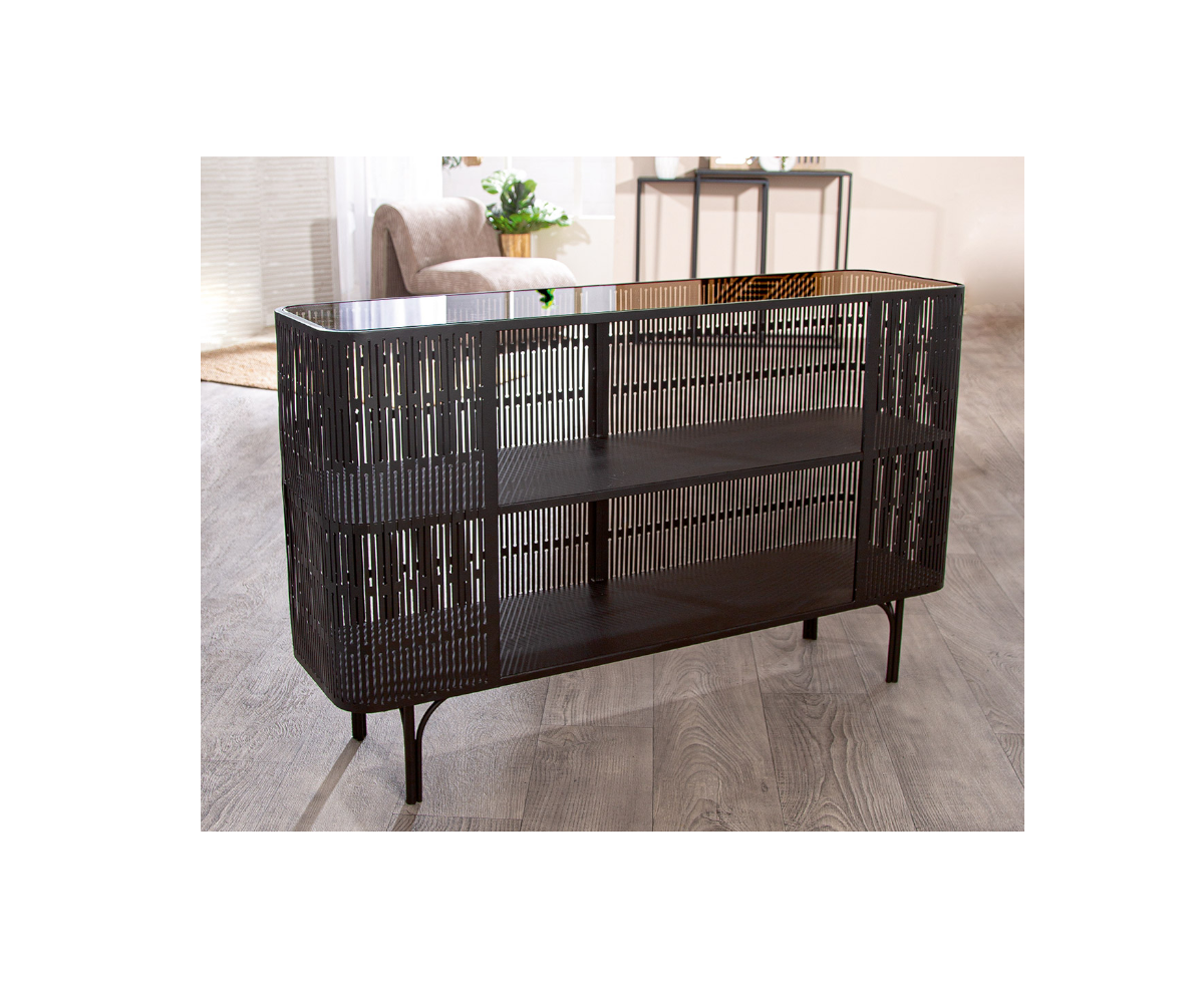 Sideboard „Como“ – Metall in modernem Matt-Schwarz