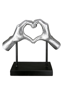 Skulptur Herz „Amour“ – silberfarben, 28.5 cm | CASA ROMANO