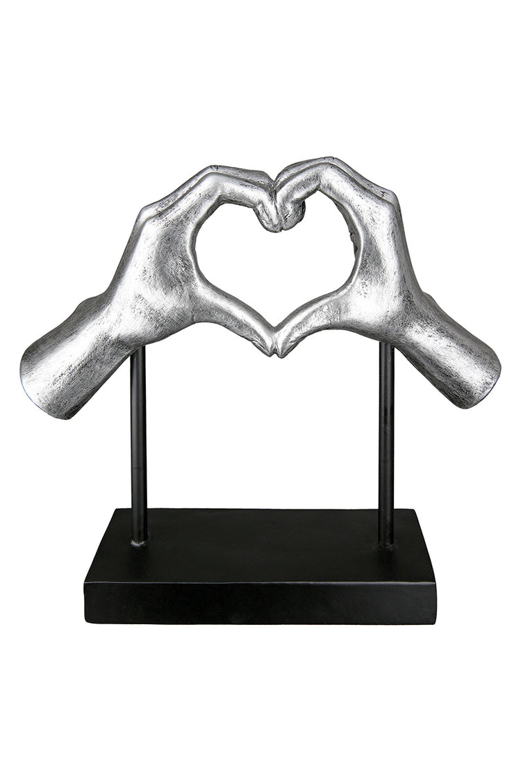Skulptur Herz „Amour“ – silberfarben, 28.5 cm | CASA ROMANO
