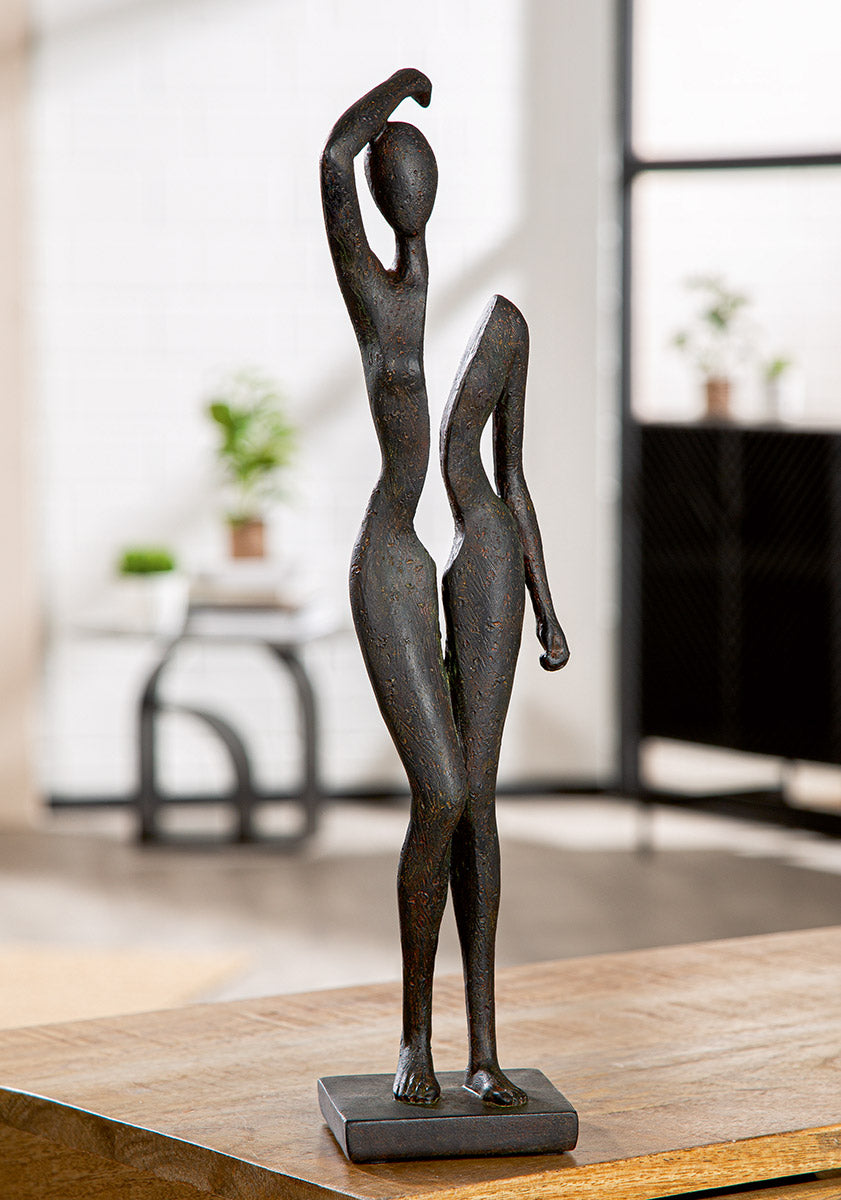 Skulptur Frau „Split“ – Moderne Kunstfigur in Anthrazit, 40cm