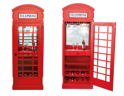 Weinregal Telefonzelle – Rotes Mangoholz-Regal
