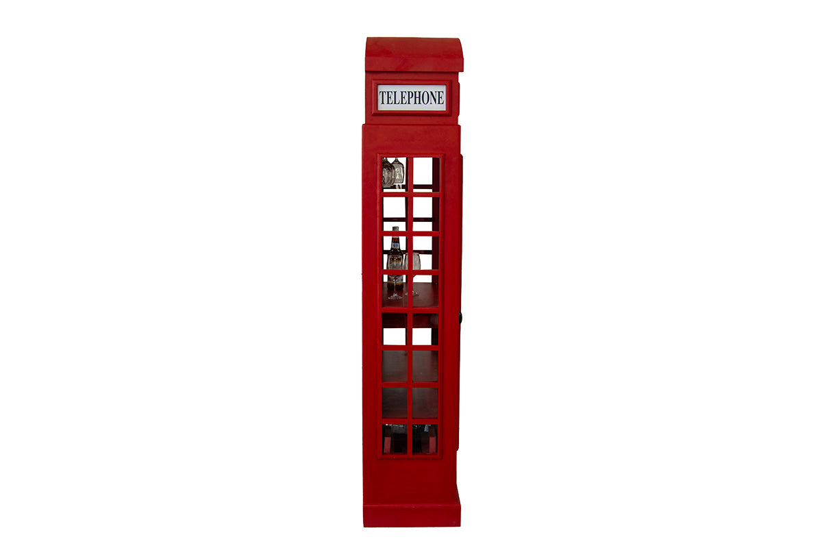 Weinregal Telefonzelle – Rotes Mangoholz-Regal