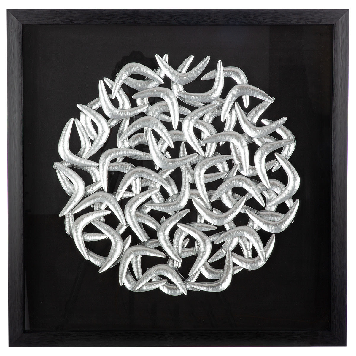 Wandbild „Salerno“ – 3D Wandbild in Schwarz mit silbernen Akzenten, 60 cm | CASA ROMANO