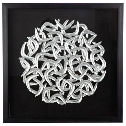 Wandbild „Salerno“ – 3D Wandbild in Schwarz mit silbernen Akzenten, 60 cm | CASA ROMANO