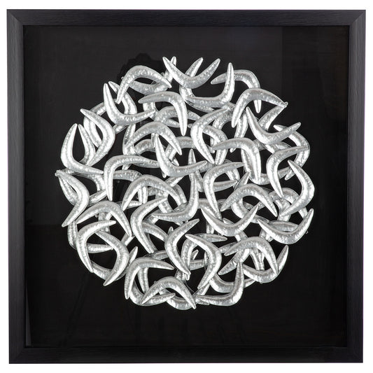 Wandbild „Salerno“ – 3D Wandbild in Schwarz mit silbernen Akzenten, 60 cm | CASA ROMANO