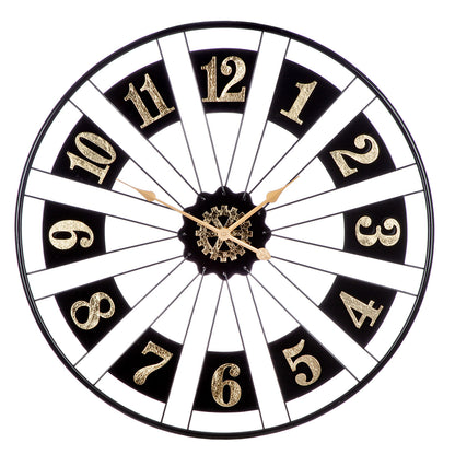 Wanduhr „Passage“ Ø 80 cm – Metall Schwarz-Gold | CASA ROMANO