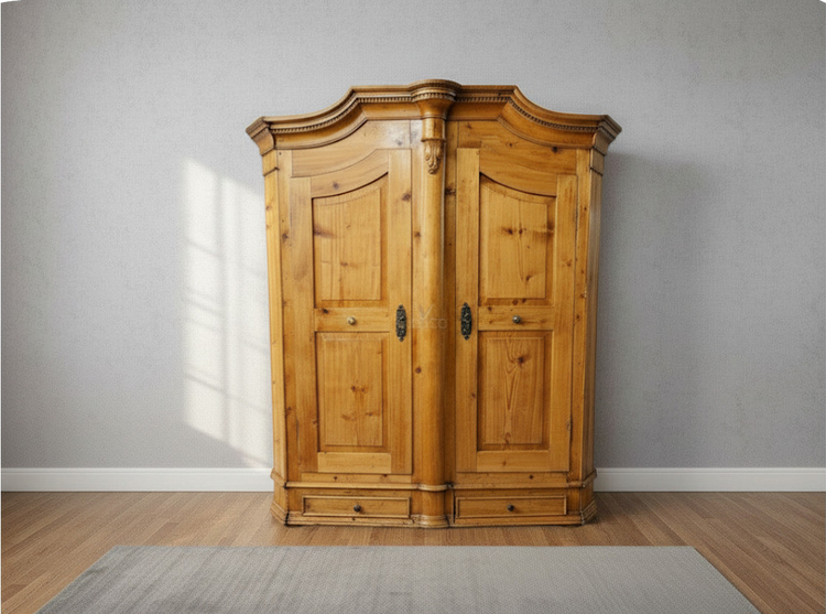 Antiker Bodenseeschrank um 1750 – zweiteiliger Bauernschrank aus Massivholz (Thurgau) | CASA ROMANO