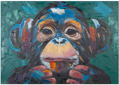 Bild „Ape“ handbemalt – modernes Affenmotiv 100×70 cm | CASA ROMANO