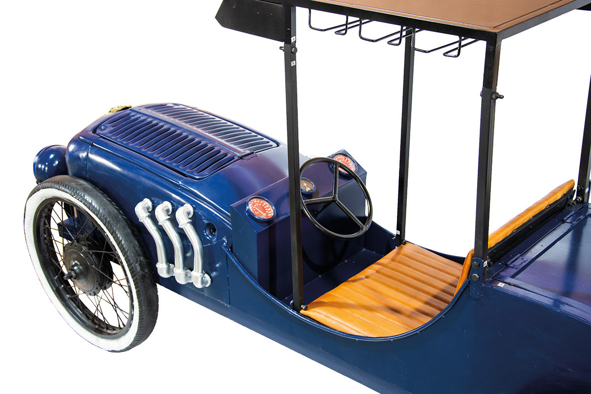 Bar Roller „Vintage Car“ – Designmöbel aus recyceltem Metall & Mangoholz