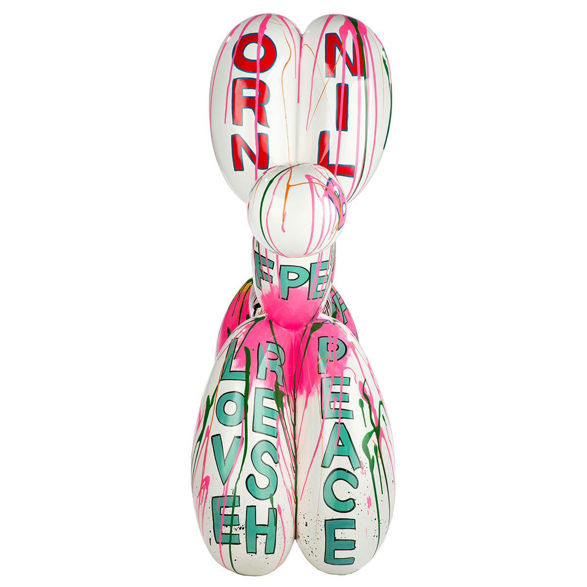 Ballonhund Deko Figur 120 cm weiß - XXL