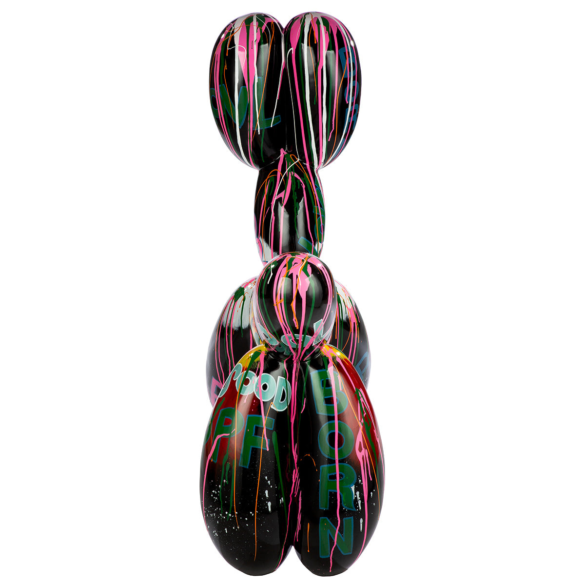 Ballonhund Skulptur schwarz 120 cm Nero Arte – XXL Design Objekt aus Kunstharz - Sicht hinten