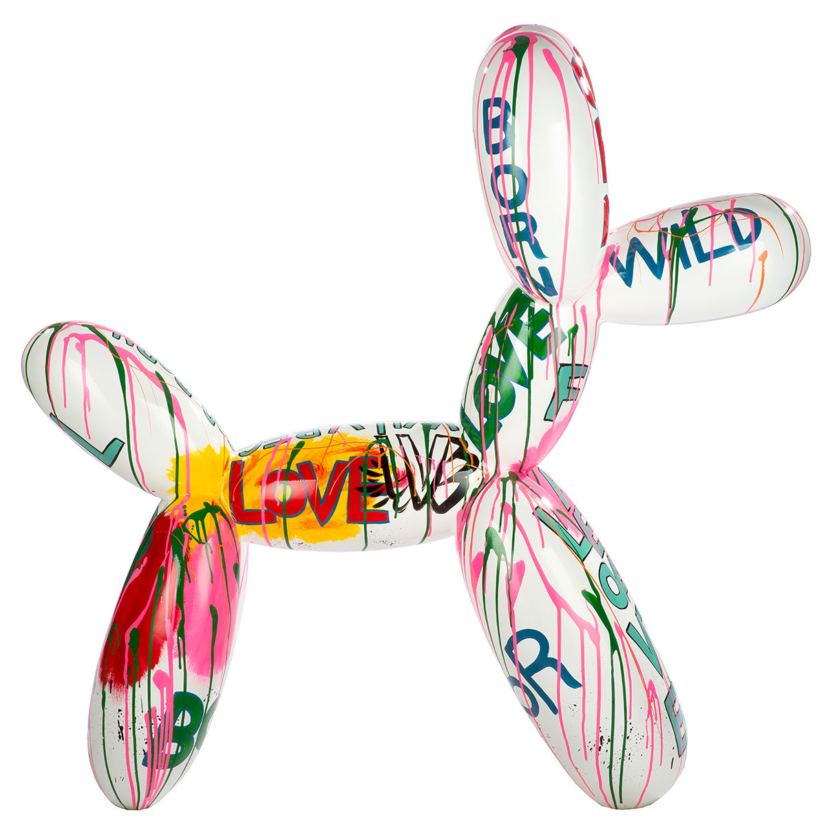 Ballonhund Skulptur „Bianco Arte“ 120 cm – XXL Design Objekt
