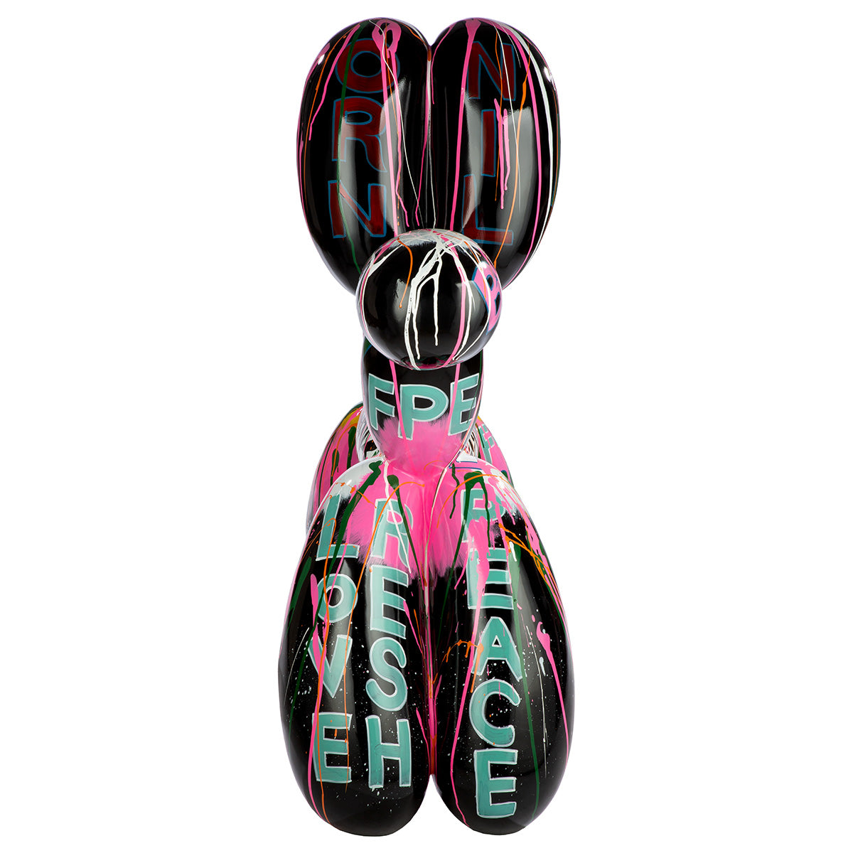 Ballonhund Skulptur schwarz 120 cm Nero Arte – XXL Design Objekt aus Kunstharz