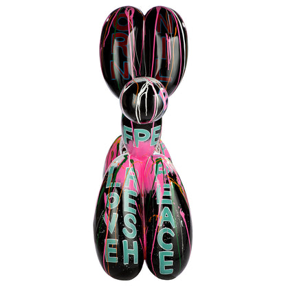 Ballonhund Skulptur schwarz 120 cm Nero Arte – XXL Design Objekt aus Kunstharz