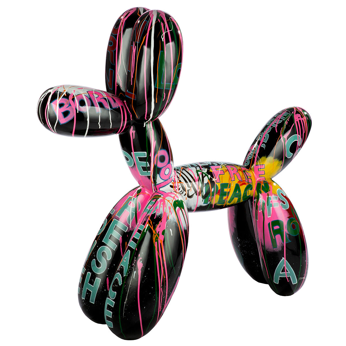 XXL Ballonhund Deko Figur 120 cm schwarz – modernes Statement Design Objekt