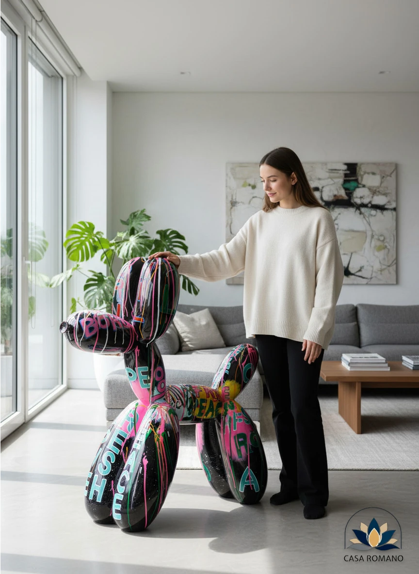 Ballonhund Skulptur 120 cm Nero Arte schwarz – Design Deko Objekt Wohnzimmer Schweiz