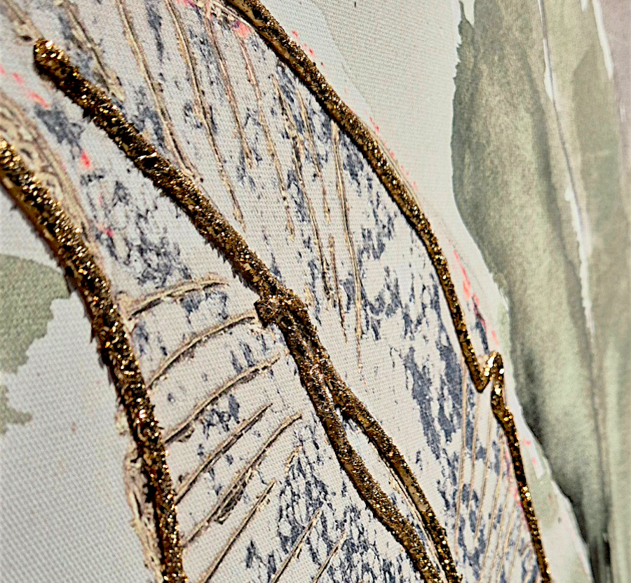 Natur Leinwandbild mit Blattmotiv – 100 × 100 cm | CASA ROMANO