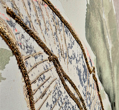 Natur Leinwandbild mit Blattmotiv – 100 × 100 cm | CASA ROMANO