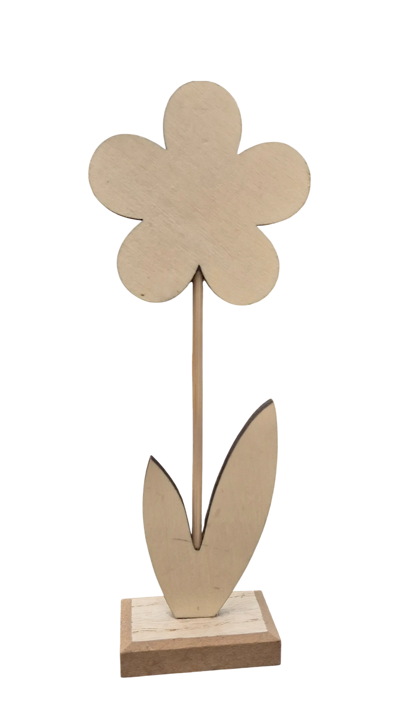 Dekorative Filz-Blume auf Holzsockel – 21 cm | CASA ROMANO