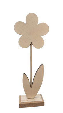 Dekorative Filz-Blume auf Holzsockel – 21 cm | CASA ROMANO