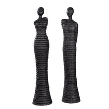 Figuren-Set Mann & Frau aus Kunstharz Schwarz – 48,5 cm | CASA ROMANO