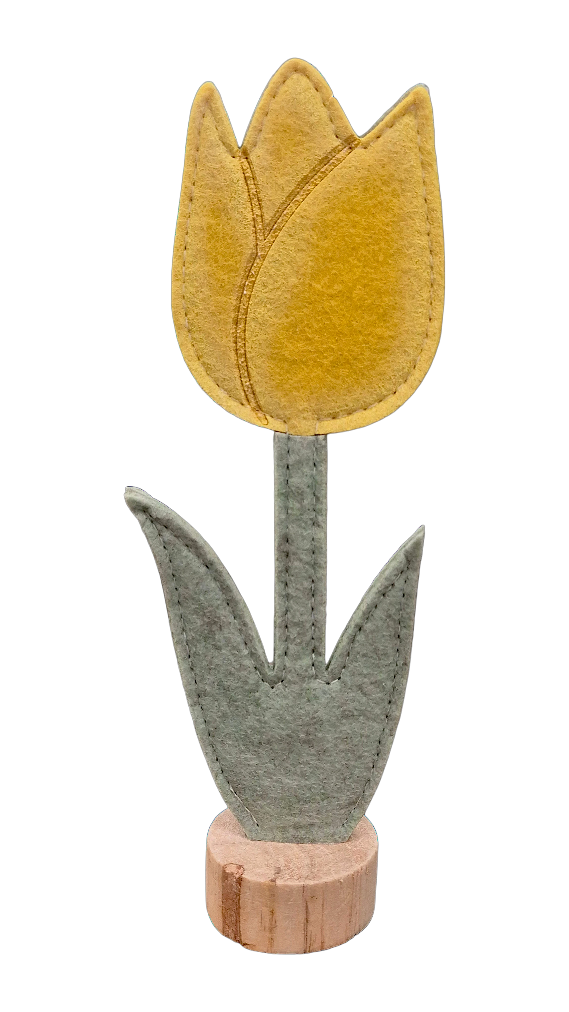 Filz Tulpe auf Holzsockel – 19.5 cm | CASA ROMANO