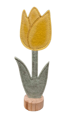 Filz Tulpe auf Holzsockel – 19.5 cm | CASA ROMANO