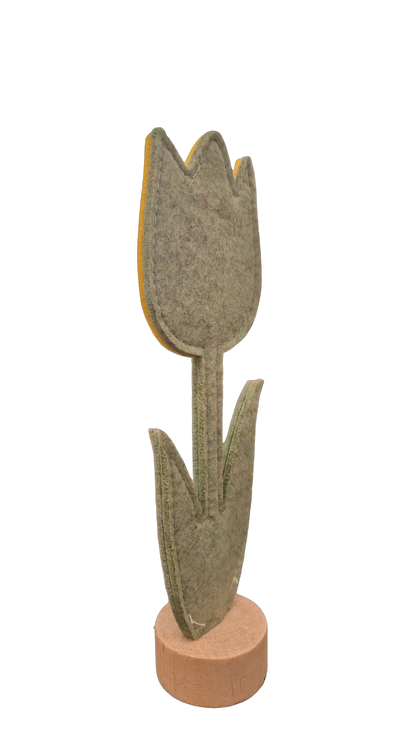 Filz Tulpe auf Holzsockel – 19.5 cm | CASA ROMANO