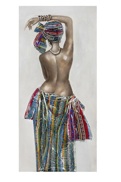 Leinwandbild Afrikanische Schönheit 149×70 cm – 3D handgemalt | CASA ROMANO | CASA ROMANO