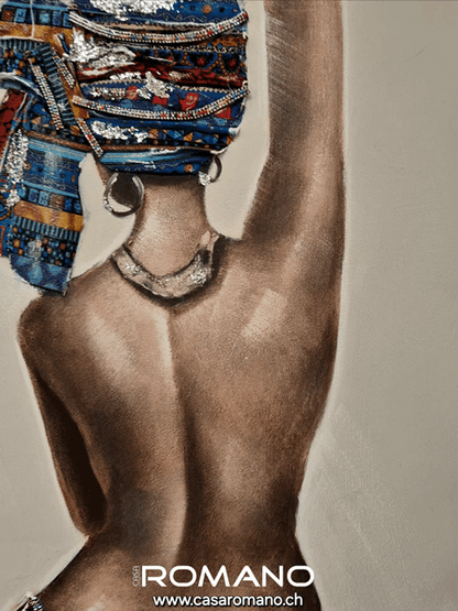Leinwandbild Afrikanische Schönheit 149×70 cm – 3D handgemalt | CASA ROMANO | CASA ROMANO