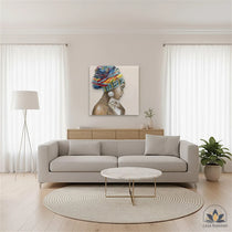 Afrikanische Schönheit – Leinwandbild 100×100 cm, 3D handgemalt | CASA ROMANO