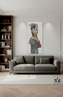 Leinwandbild Afrikanische Schönheit 149×70 cm – 3D handgemalt | CASA ROMANO | CASA ROMANO