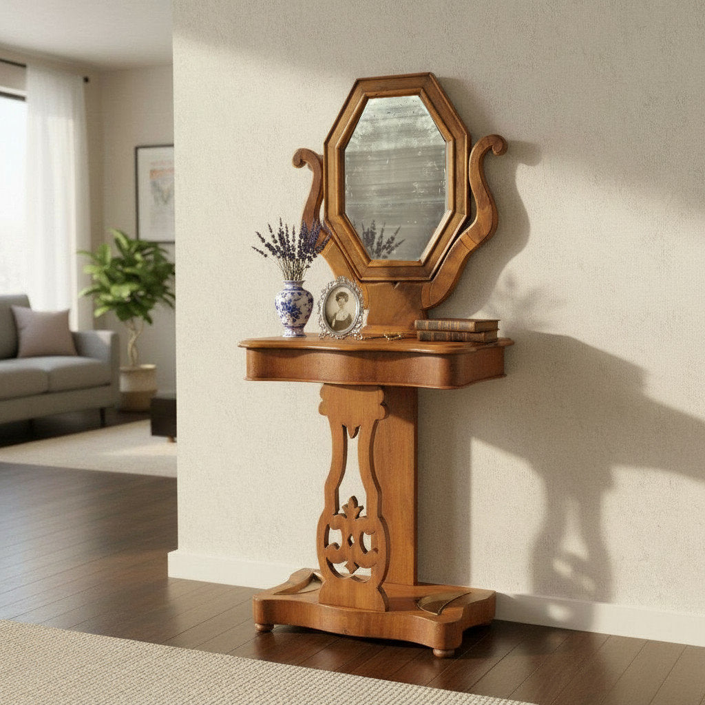 Antiker Frisiertisch mit Spiegel – dekoratives Spiegelmöbel im Biedermeier Stil | CASA ROMANO