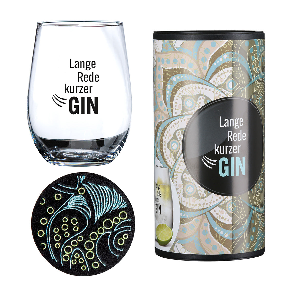 Gin Glas „Lange Rede kurzer GIN“ – stilvolles Geschenkset | CASA ROMANO