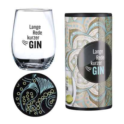 Gin Glas „Lange Rede kurzer GIN“ – stilvolles Geschenkset | CASA ROMANO