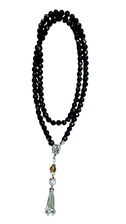 Halskette „Amberia“ 49 cm – Schwarze Glasperlen | CASA ROMANO