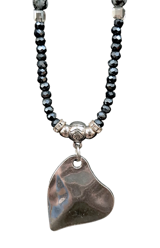 Halskette „Marbelle“ 47,5 cm – Naturstein Herz & Wasserblau | CASA ROMANO