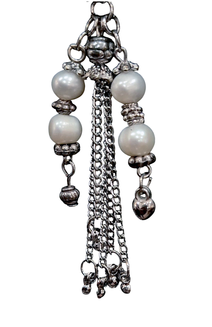 Halskette „Perla Nera“ – Schwarze Glasperlen mit Ornament & Quaste (50 cm) | CASA ROMANO