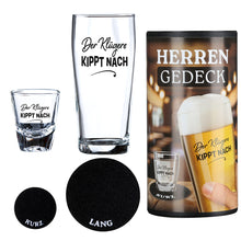 Herrengedeck „Der Klügere kippt nach“ – Bierglas & Schnapsglas Geschenkset | CASA ROMANO