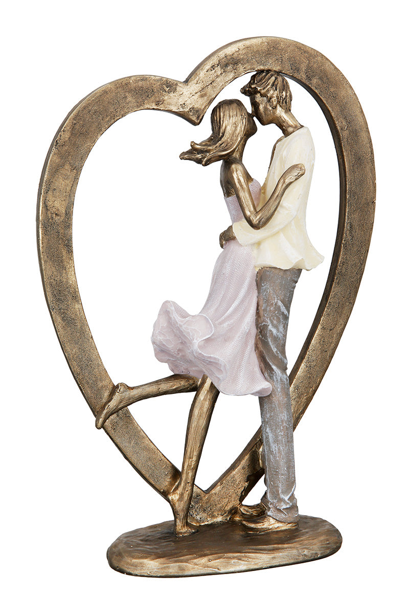 Figur "Paar im Herz" – Romantische Skulptur für Liebe & Dekoration